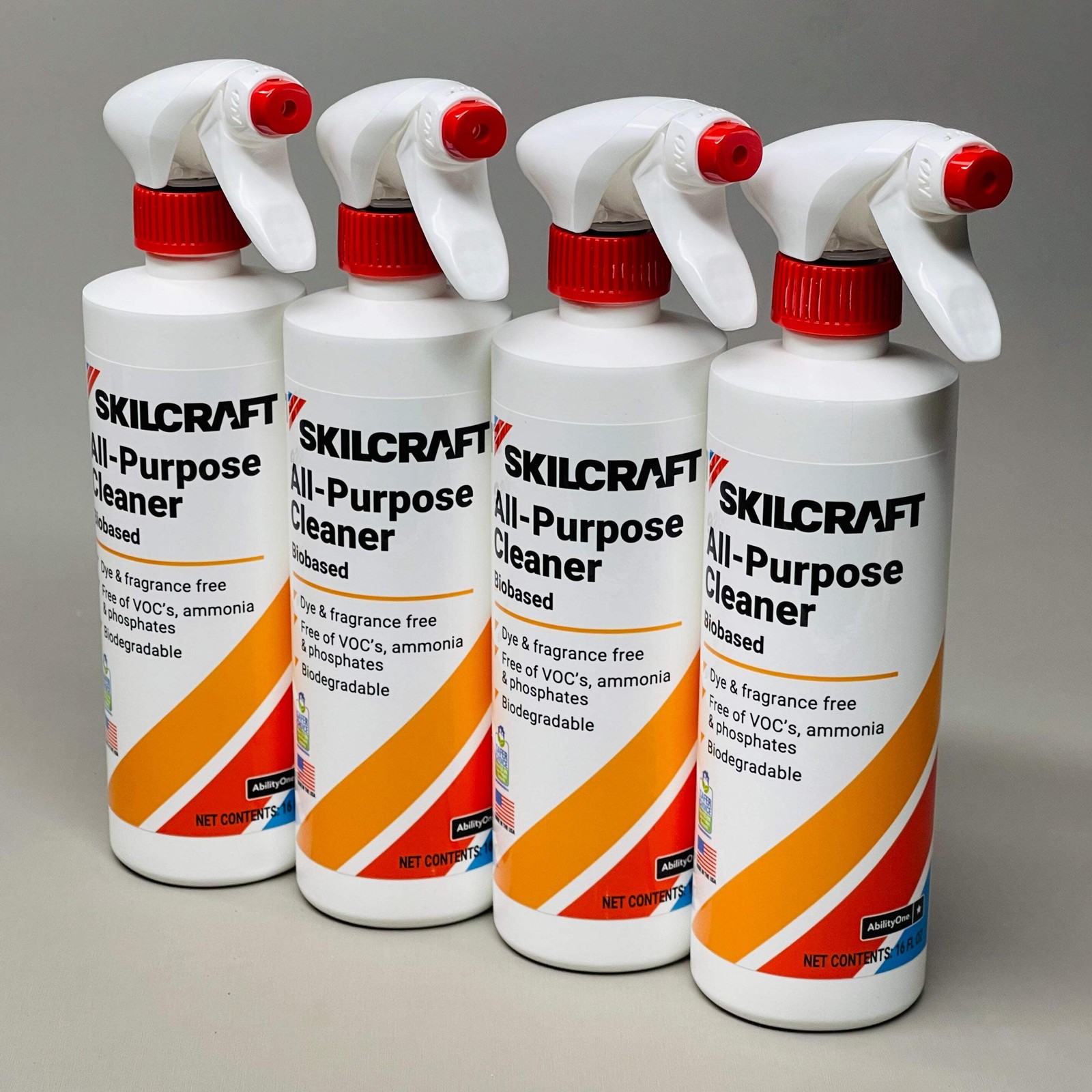 SKILCRAFT (4 Pack) All Purpose Cleaner Biobased 16 oz Spray Bottle 9265280 (New)