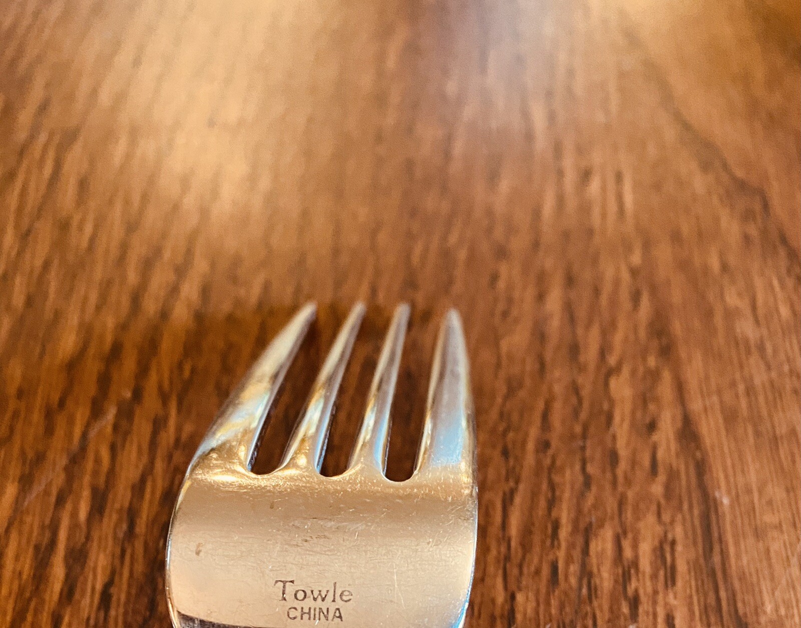 Towle Loop Stainless Flatware Pierced China 6- Dinner Forks 7 7/8"
