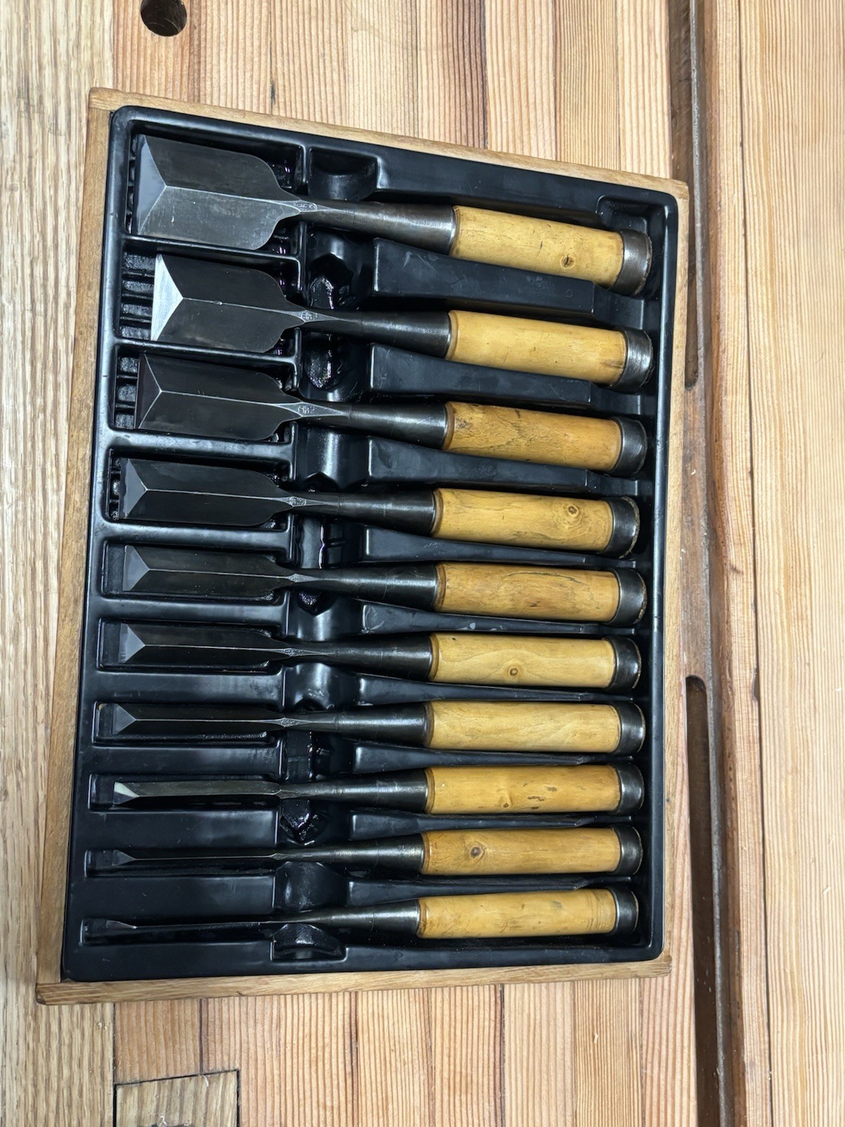 Koyamaichi Ori Nomi Dove Tail Chisels Gumi Handles Multi Ura Set Of 10