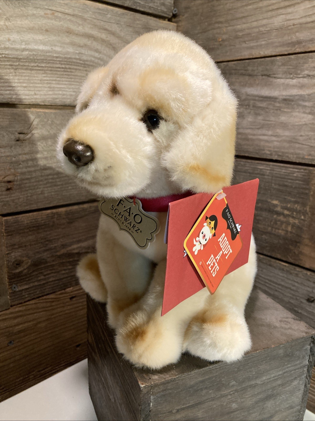 FAO SCHWARZ 10" Labrador Lab Golden Retriever Adopt A Pets Puppy Dog Plush & Tag