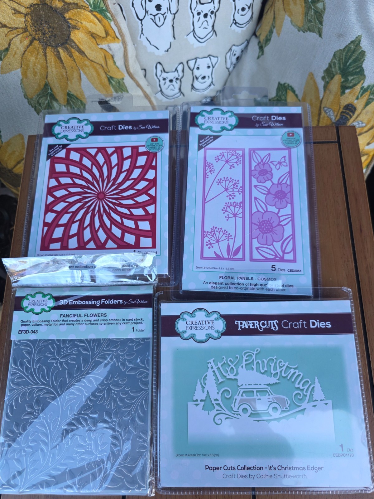 Lot of 4 Creative Expressions Craft Dies and 3D Embossing Folders by Sue Wilson