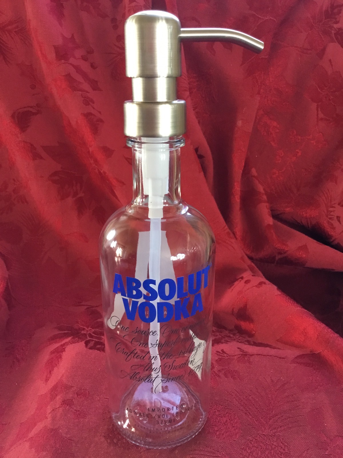NEW FLAWLESS Stunning ABSOLUT VODKA UpCycled LOTION SOAP OIL LIQUOR DISPENSER