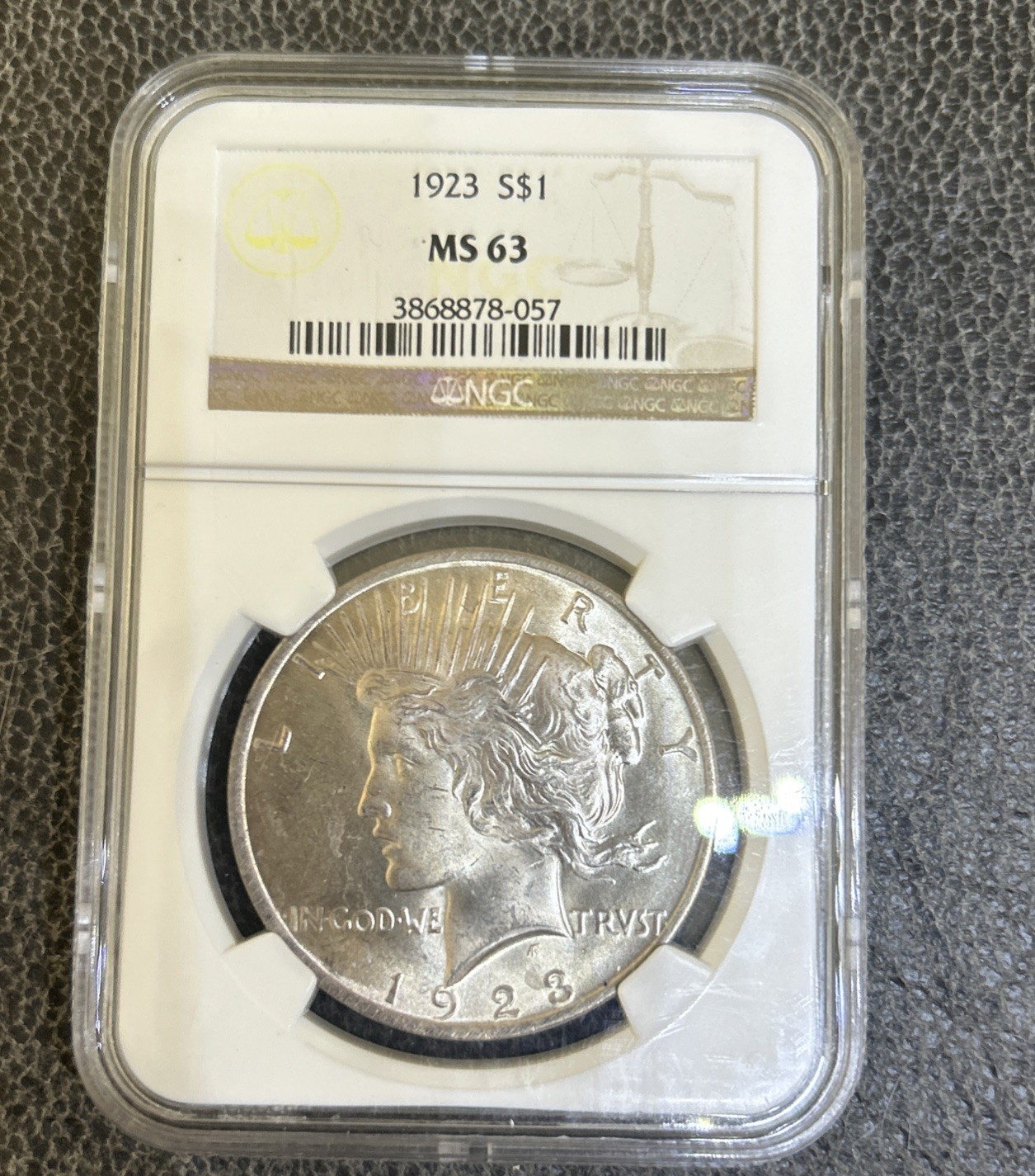1923 Peace Silver Dollar $1 NGC Graded MS63