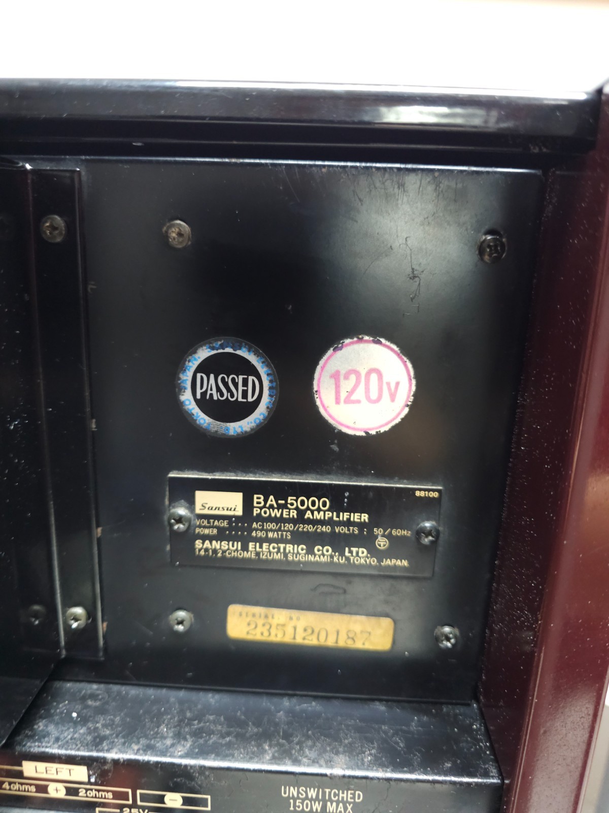 Sansui BA-5000 Power Amplifier Good Condition Serviced Operational