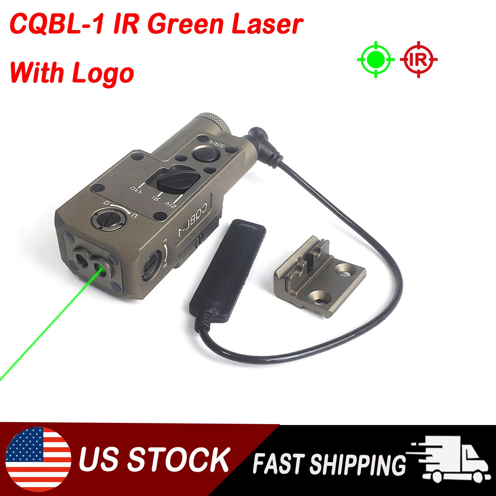 Tactical CQBL-1 Indicator Sight Green Dot Laser IR Aiming For Hunting 20mm Rail