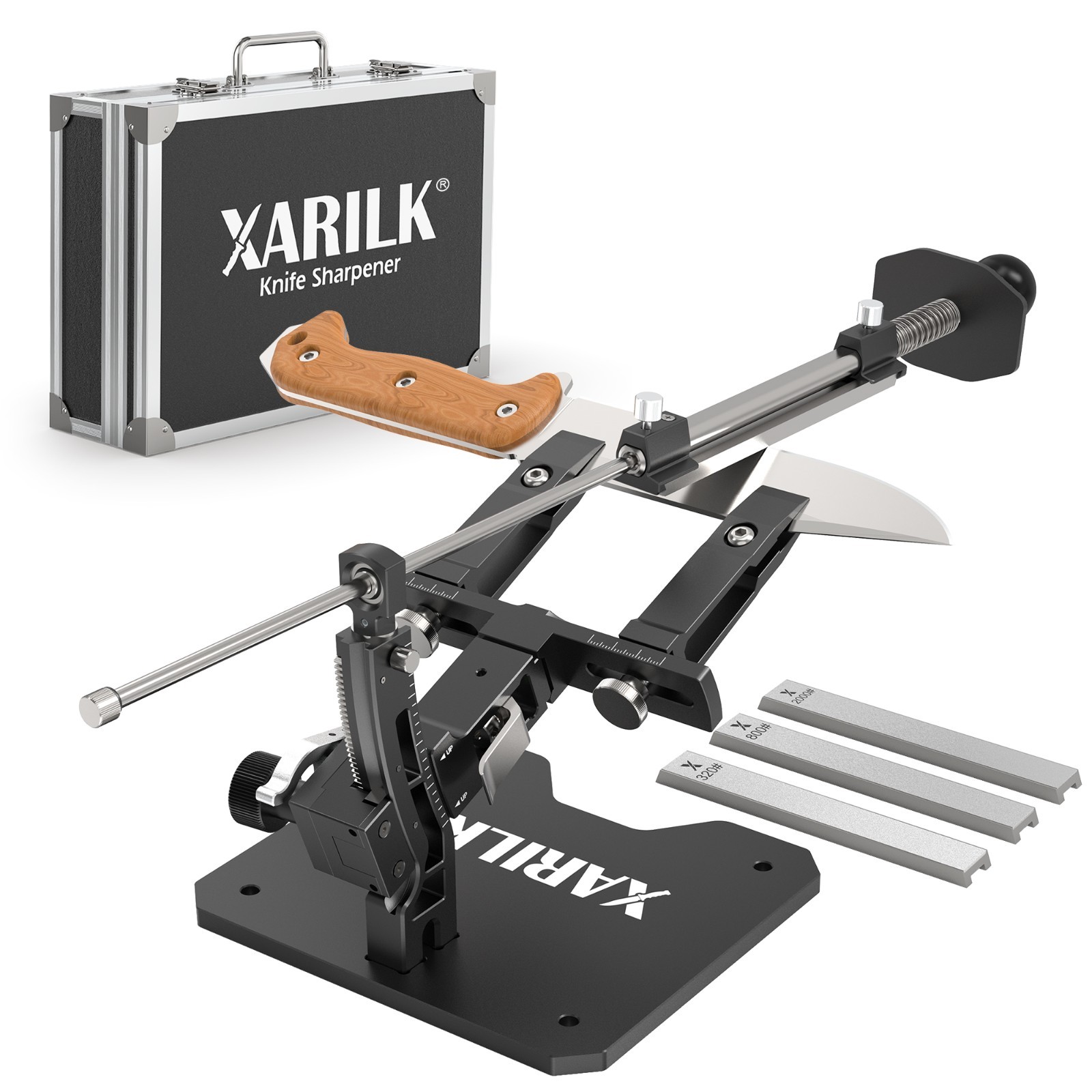 XARILK Gen3 Guided Sharpening System, Portable Aluminum Knife Sharpener Kit