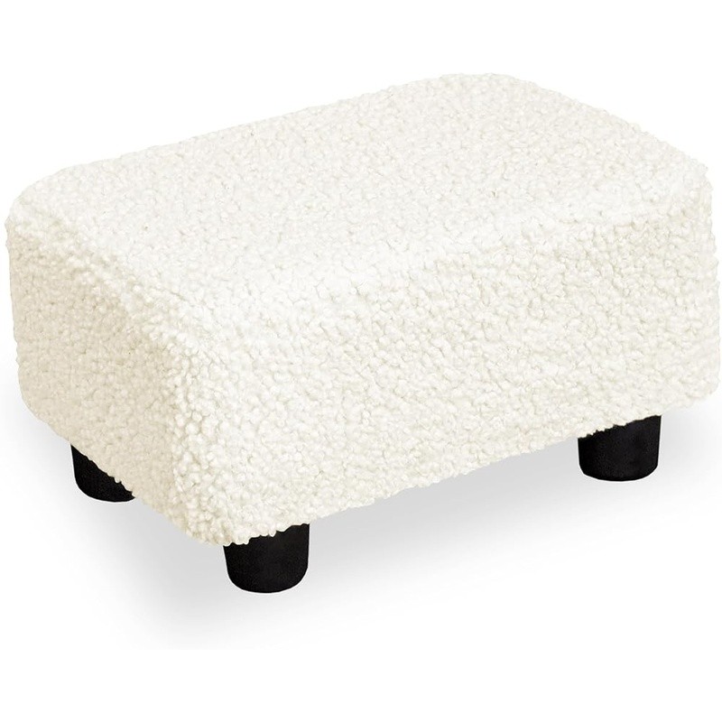 Sherpa Ottoman Footstool Multifunctional Footrest Small Stool Easy Assembly New