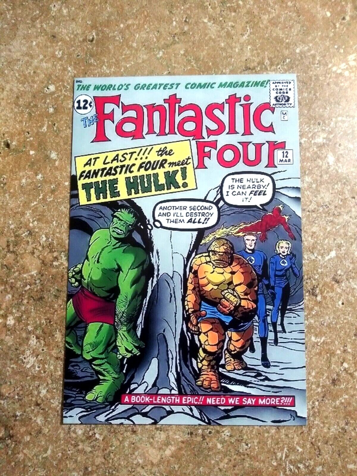 FANTASTIC FOUR Comic Cover Meet the Hulk Fridge Magnet Marvel Comics Vintage