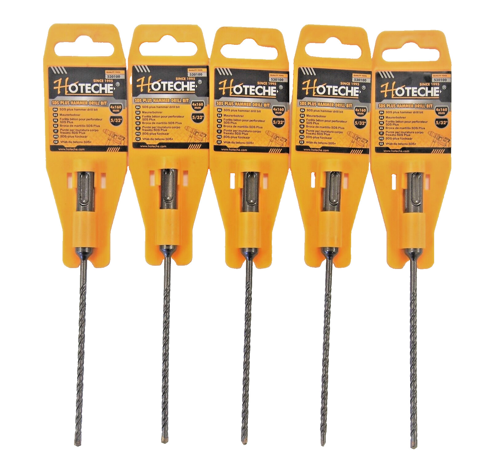 Lot of (5) SDS Plus 5/32" X 6" Rotary Masonry Drill Bit Carbide Tip 530100