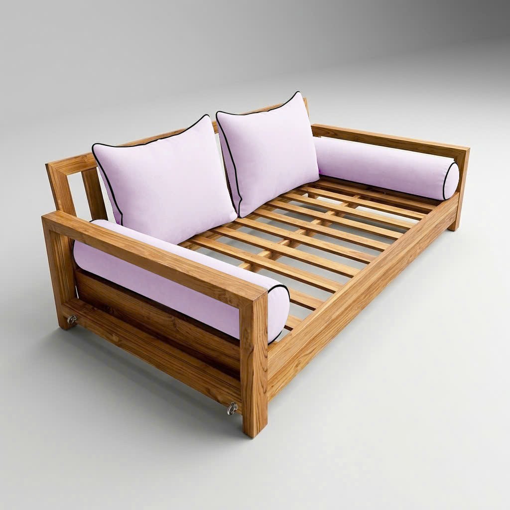 |COVER ONLY| STYLE 4 Full Bolster Pillow Daybed Porch Swing Contrast Trim AD107