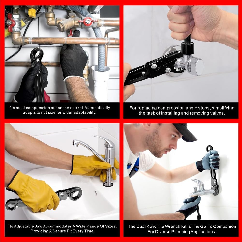 Professional Angle Stop Wrench Kit Plumbing Tools Installation Stop Valve