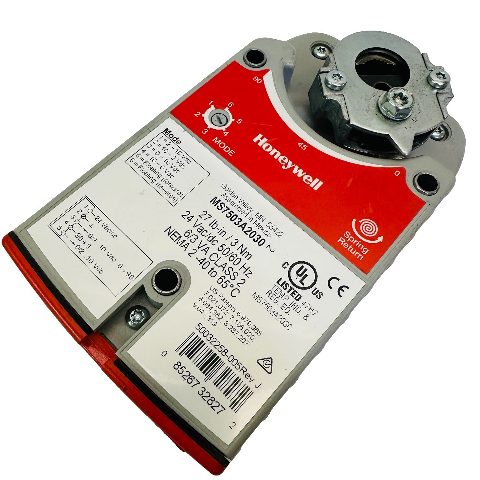 Honeywell MS7505A2030 Actuator Damper