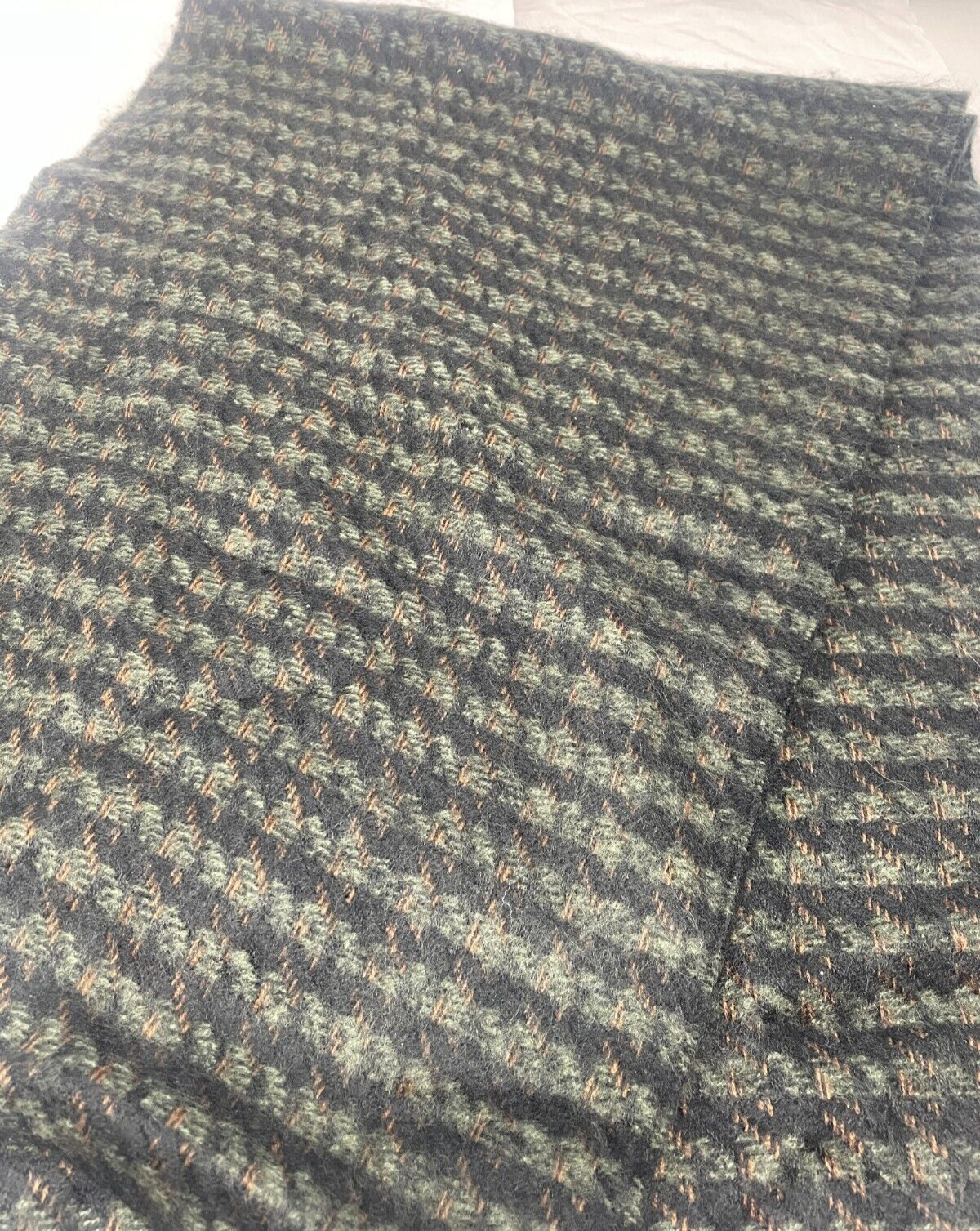 Express Acrylic Scarf Mens Womens New Never Worn Olive Green Black Plaid 74x14