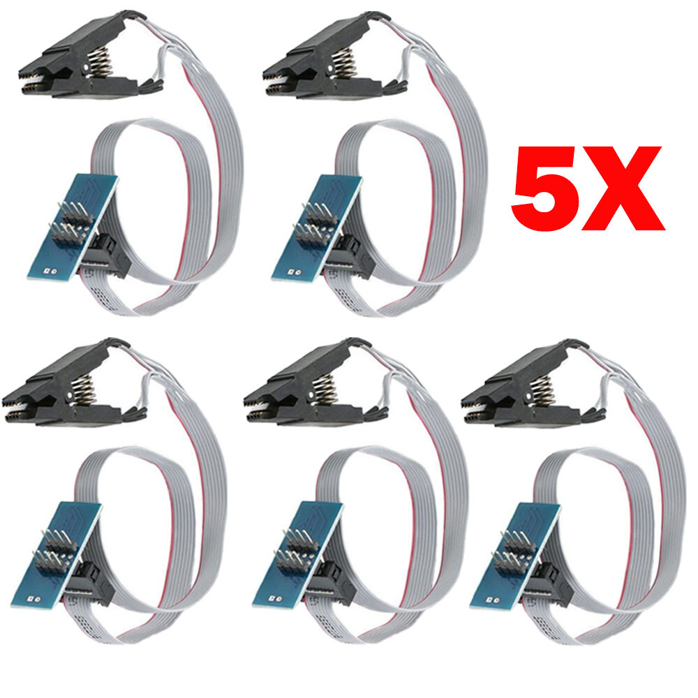 5x SOIC8 SOP8 Flash Chip IC Test Clip Socket Adapter BIOS/24/25/93 Programmer