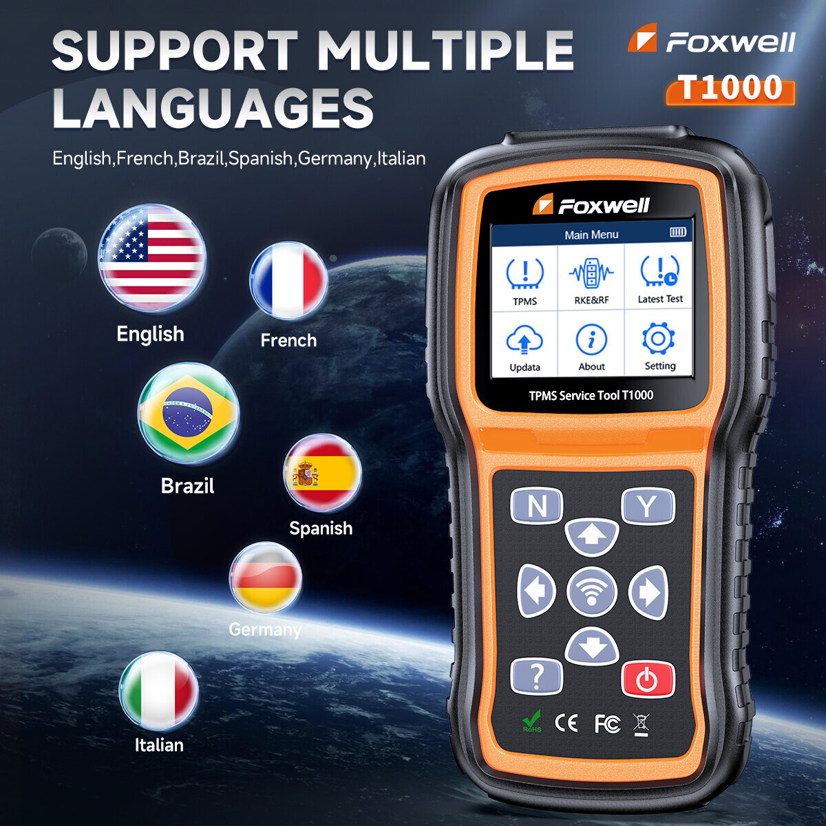 TPMS Programming Tool Tire Sensor Relearn Reset Activate Universal Diagnostic