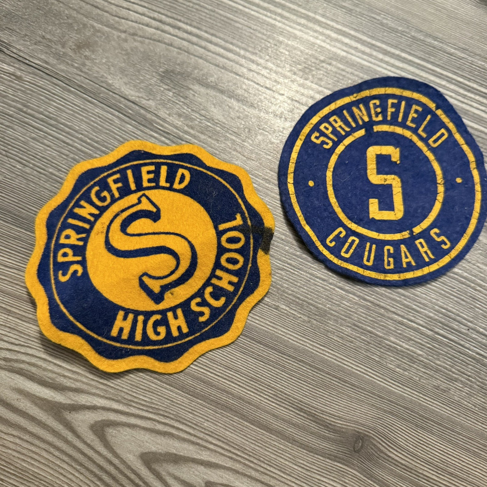 Vintage Springfield High School Felt Patch set of 2