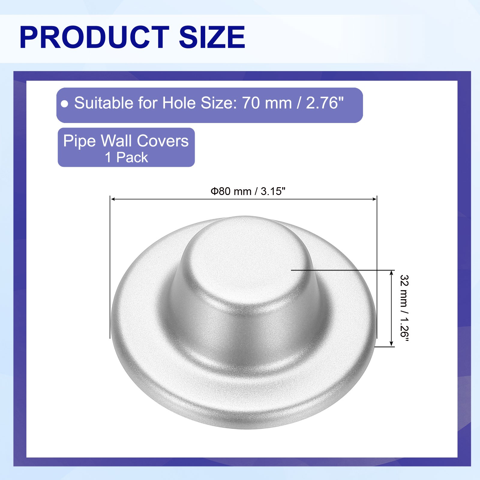 3\" Silver Pipe Adhesive Covers for Reserved (High) Holes