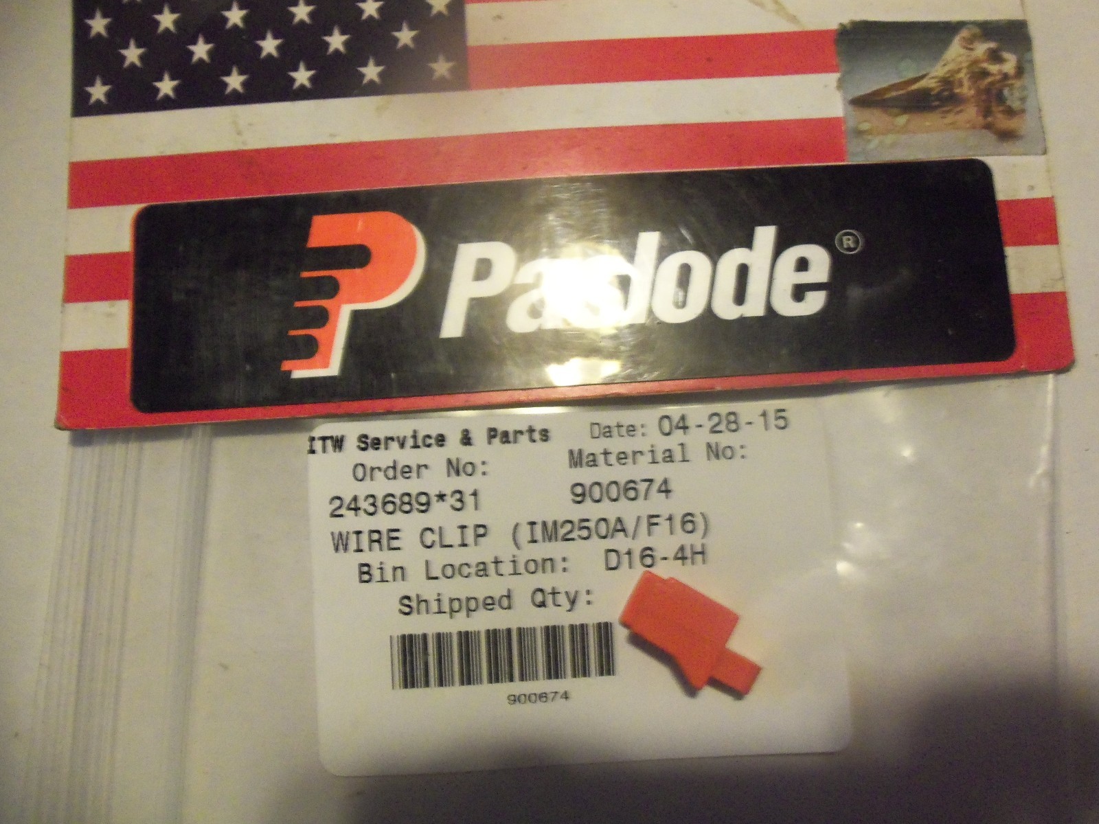 "NEW" Paslode Part # 900674  WIRE CLIP (IM250A/F16)