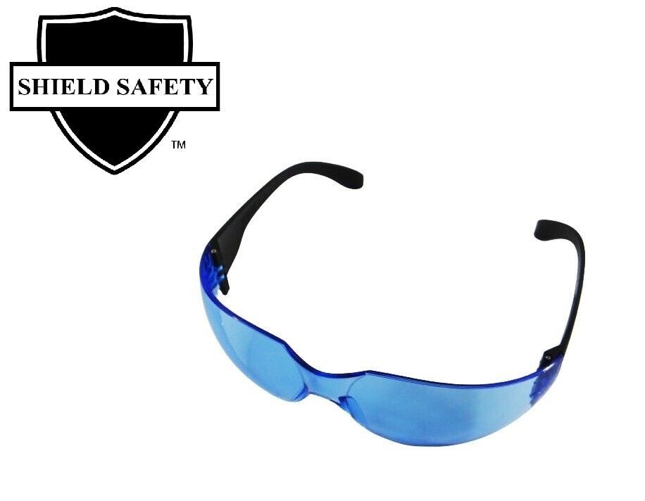 Anti Scratch ANSI Safety Glasses Blue Lens 24 Pieces