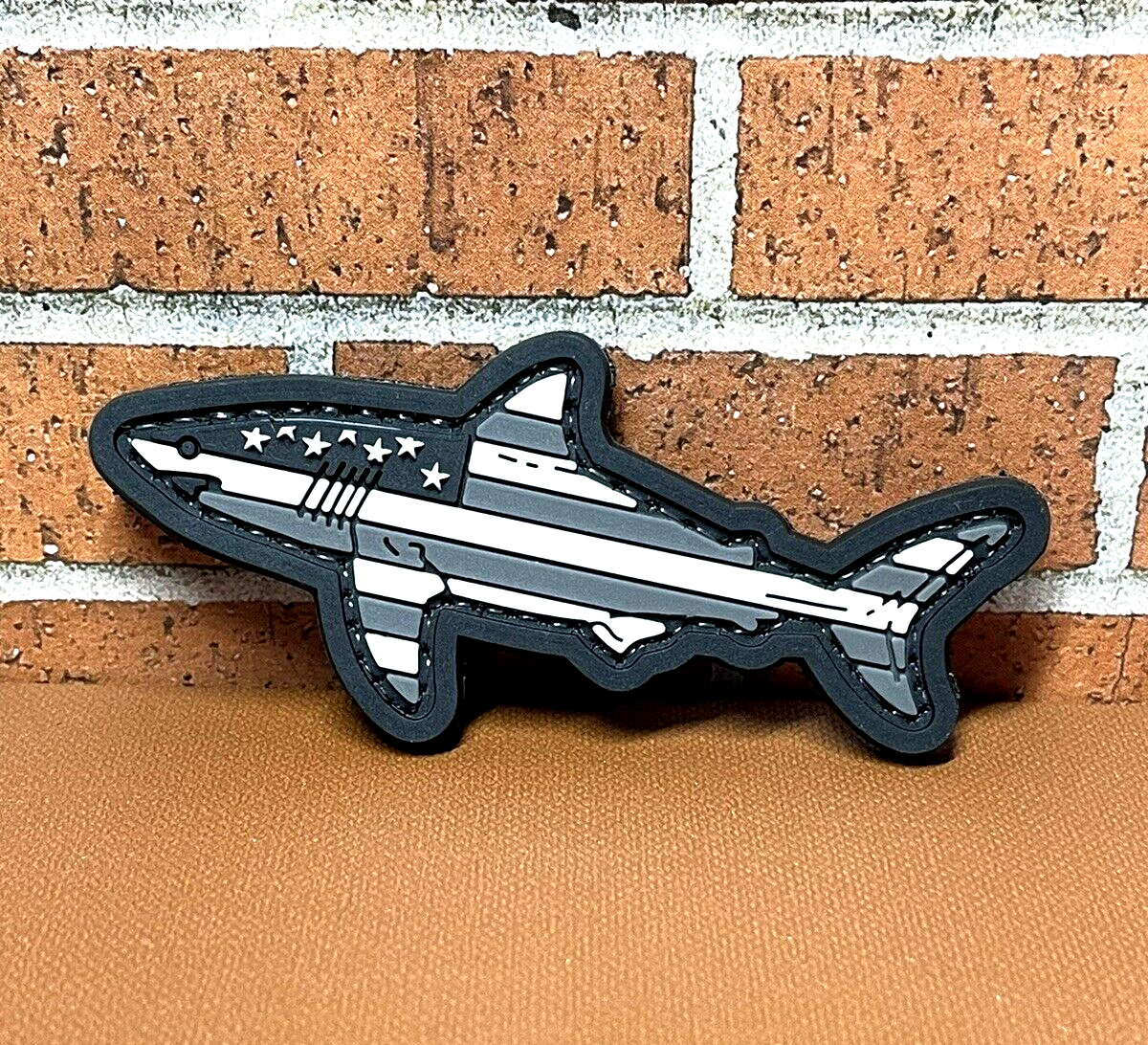 Tactical PVC Patch - Morale American Flag Shark Patch - Navy Seal Patch