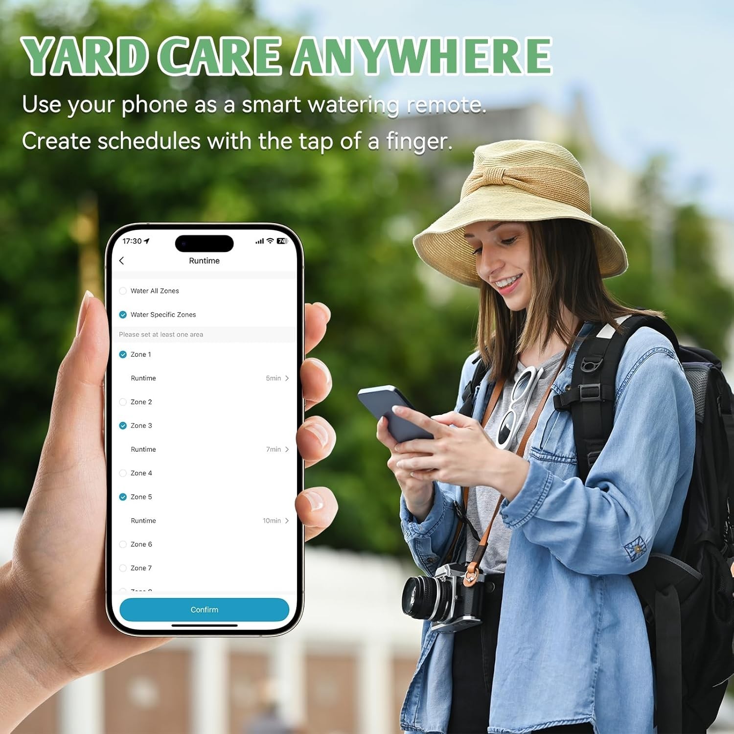 8 Zone WiFi Smart Sprinkler Controller APP Control Rain Delay 24VAC for Garden