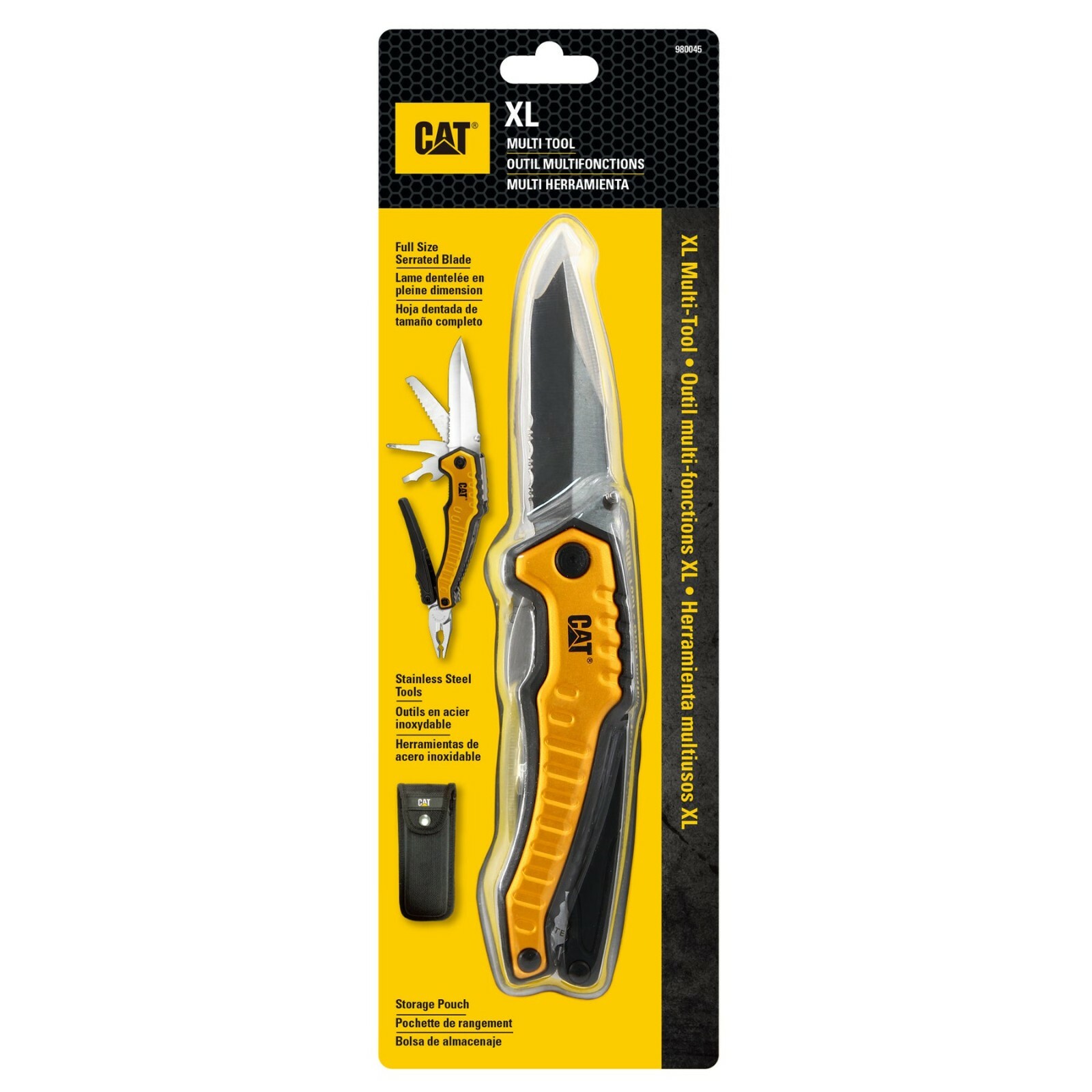 Caterpillar Multi-Function Tool 9-In-1 Black Aluminum Handle Stainless Tools