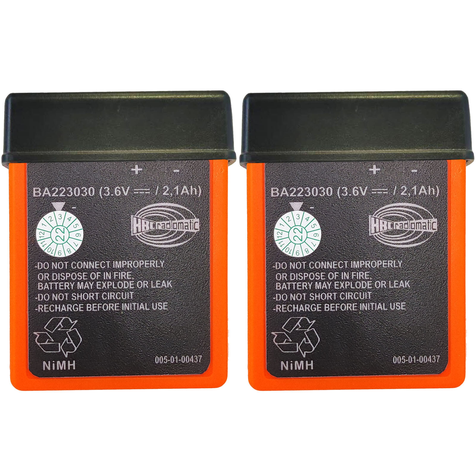 2 x HBC Wireless Remote Control Battery BA223030 3.6V 2100mAh Crane Rechargeable