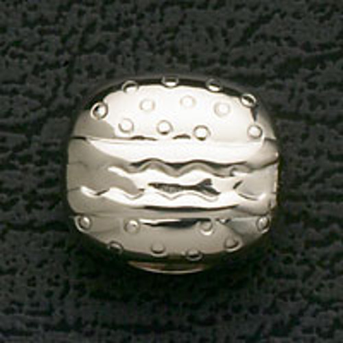 Silver European Bead Bracelet Charm Hamburger Stainless Steel Fashion Jewelry