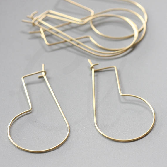 20 Piece Raw Brass Brass Base Earring Hooks-Bottle Shape 52.3x26.5mm (3410C)