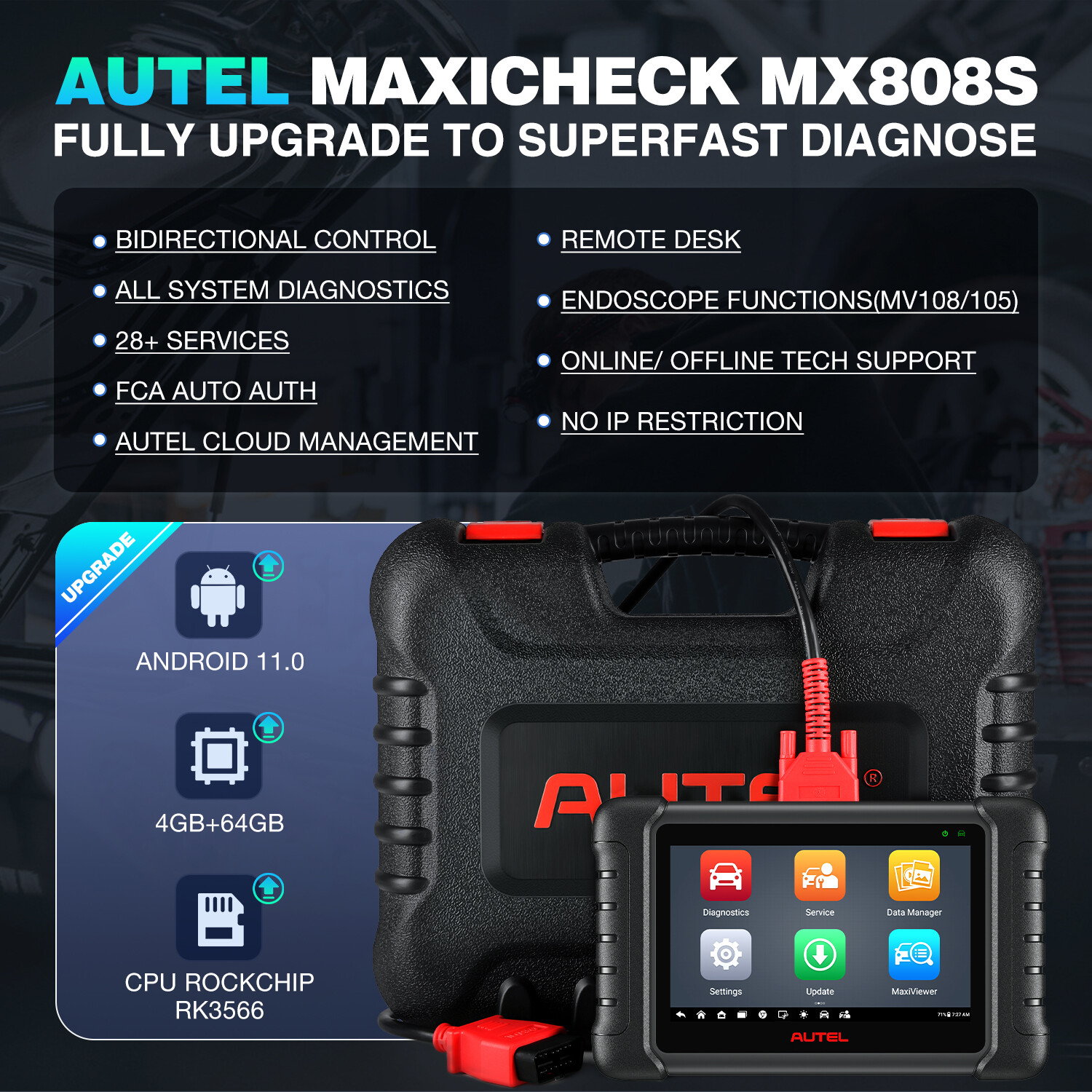 2023 Autel MaxiCheck MX808S Full Systems Diagnostic Scanner Tool Bidirectional