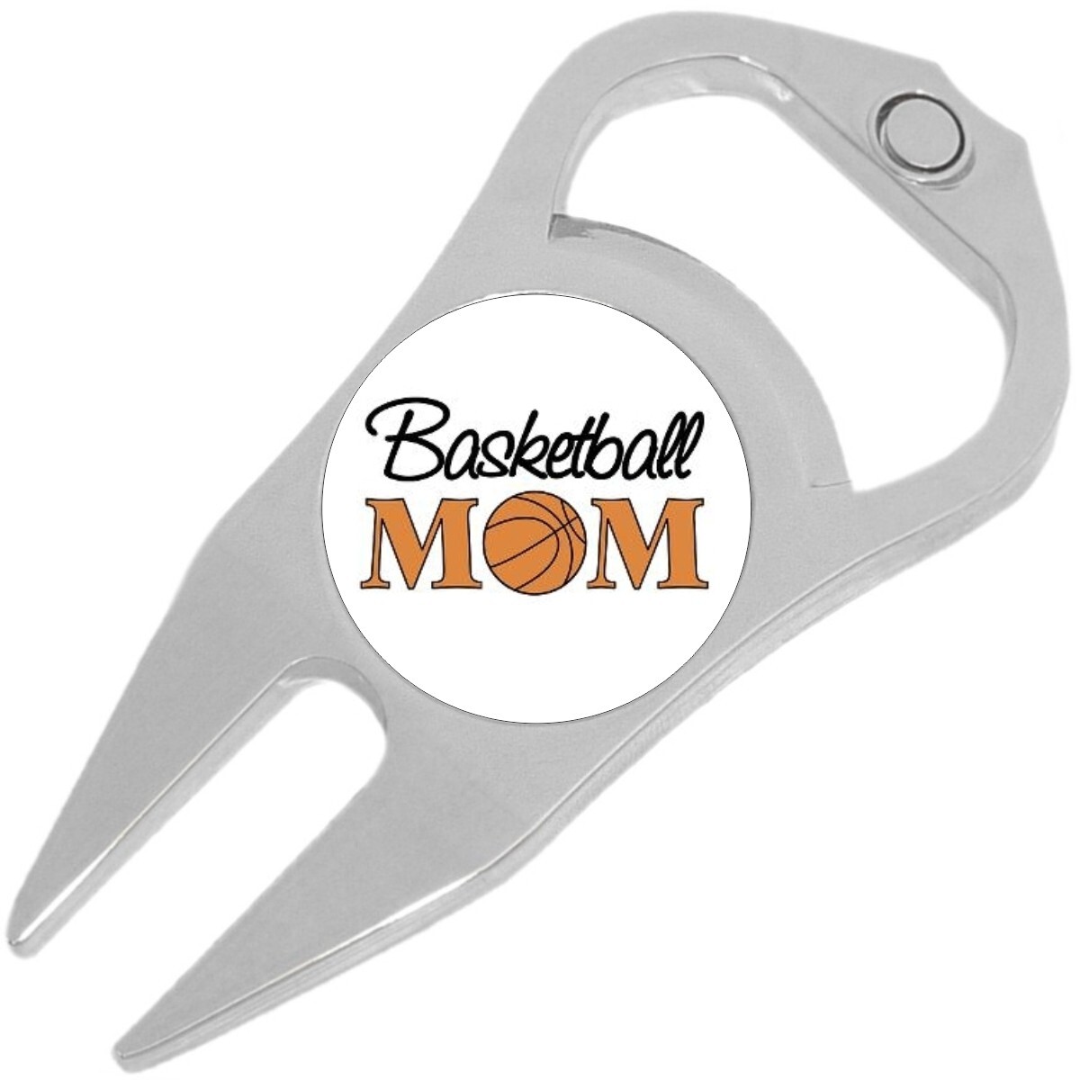 Basketball Mom Golf Ball Marker Divot Repair Tool Bottle Opener