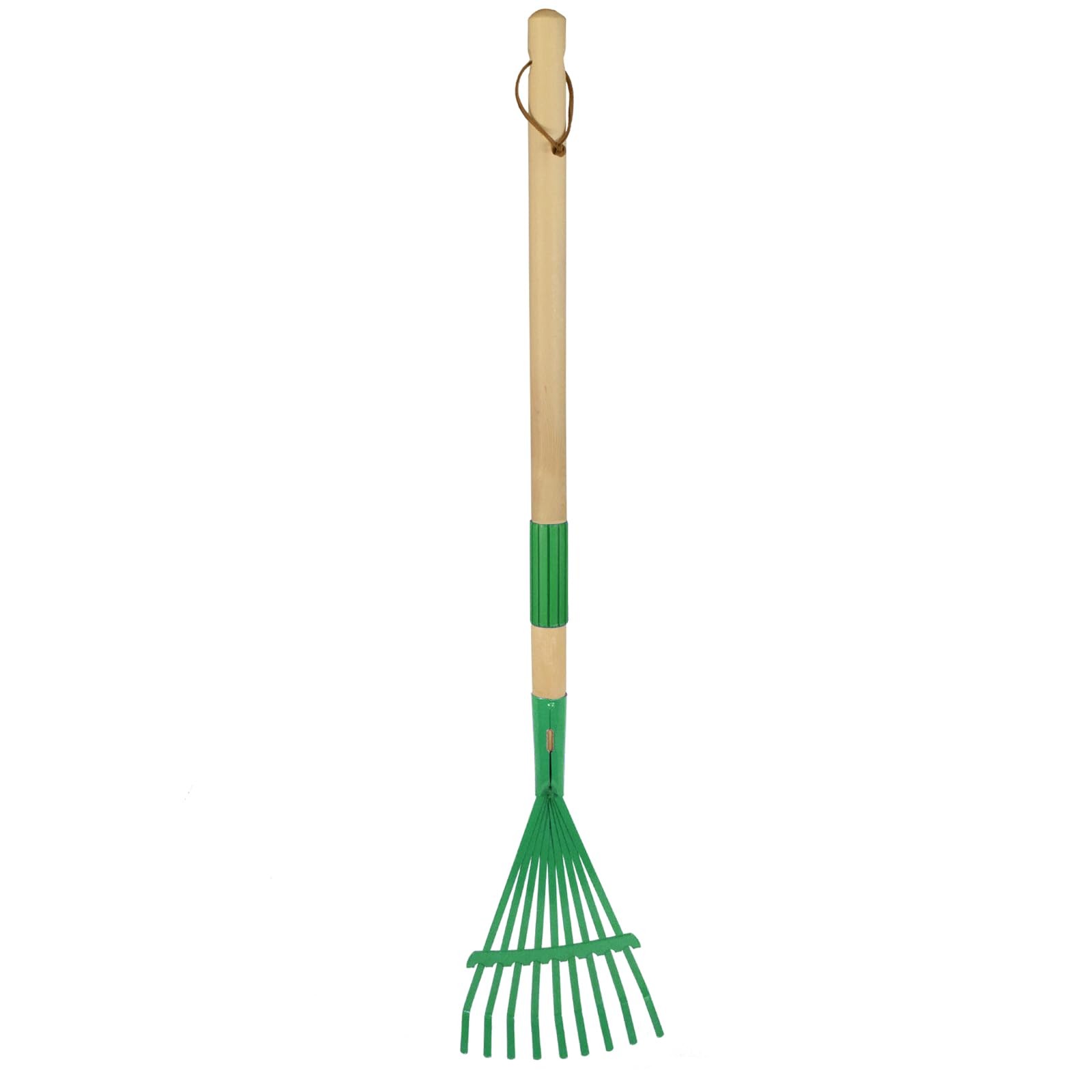 Xifando Kids Leaf Rake-Small Wooden Handle Rake with Metal Tines, Green