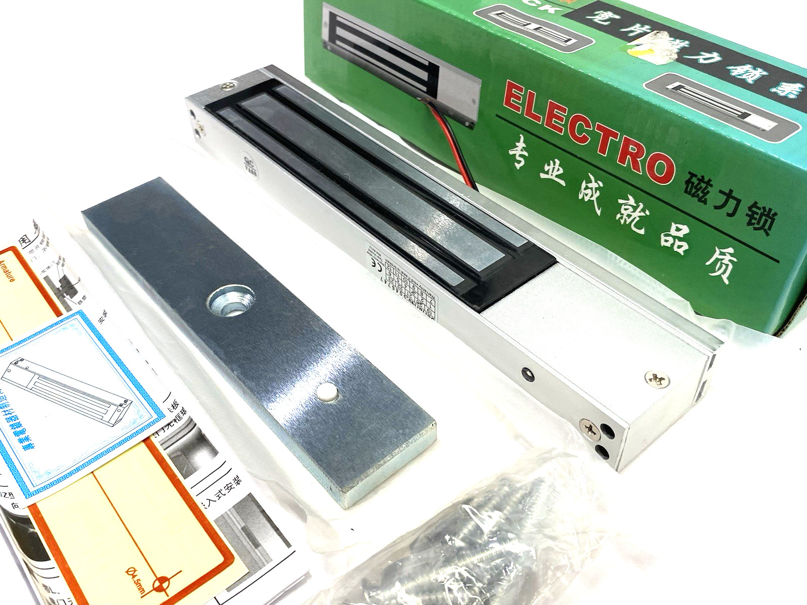 571334 Surface Mount Electromagnetic Door Lock w/ LEDs, Hardware & Plate 12V