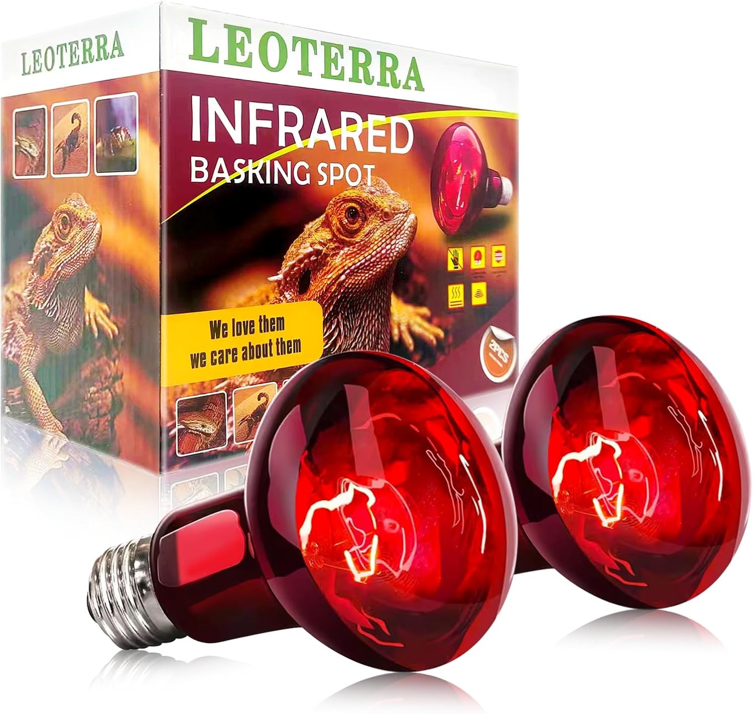 Leoterra Reptile Heat Bulb 2PACK 50w Red Night (Pack of 2) for