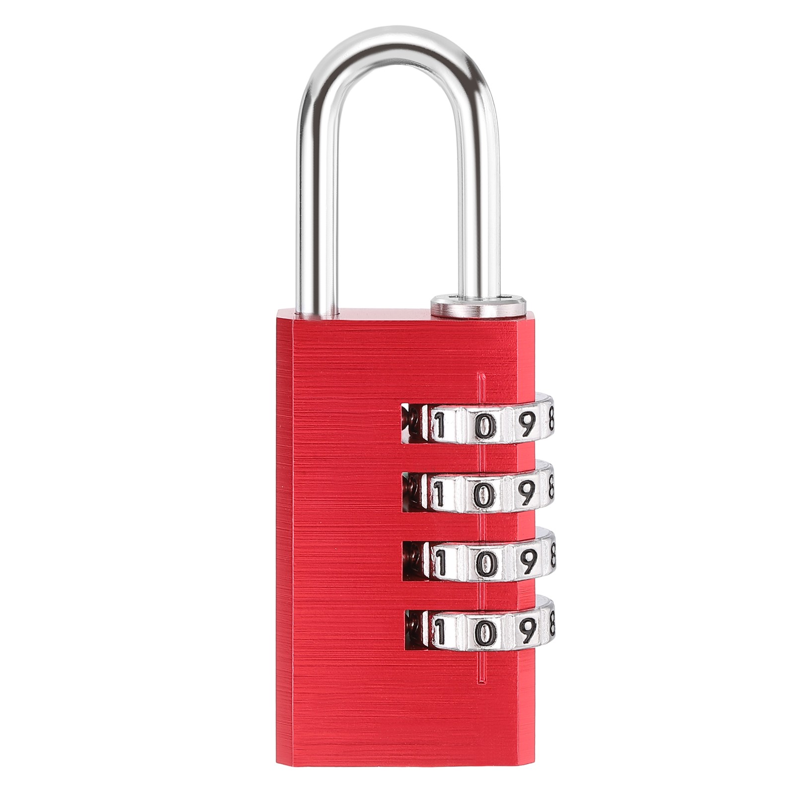 4 Digit Combination Lock,(H:3.2", Red), Aluminum Anti-Rust Outdoor Lock