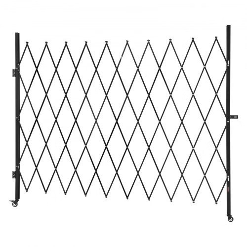 Single Folding Security Gate, Lockable Scissor Gate with 360?° Swivel Caster