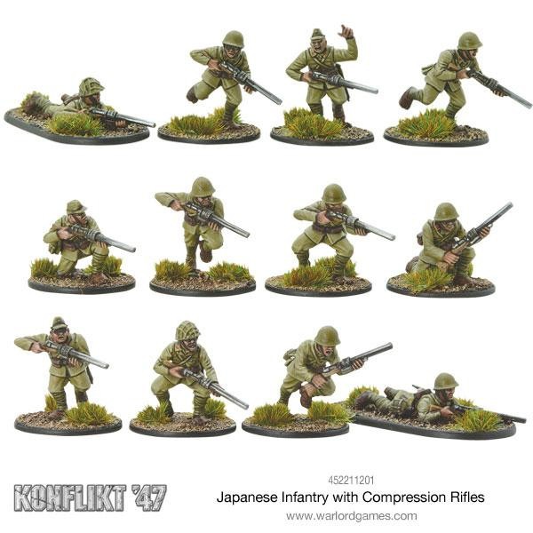 Imperial Japanese Shiboru Rifle Squad - Compression Rifles Konflikt '47 Warlord