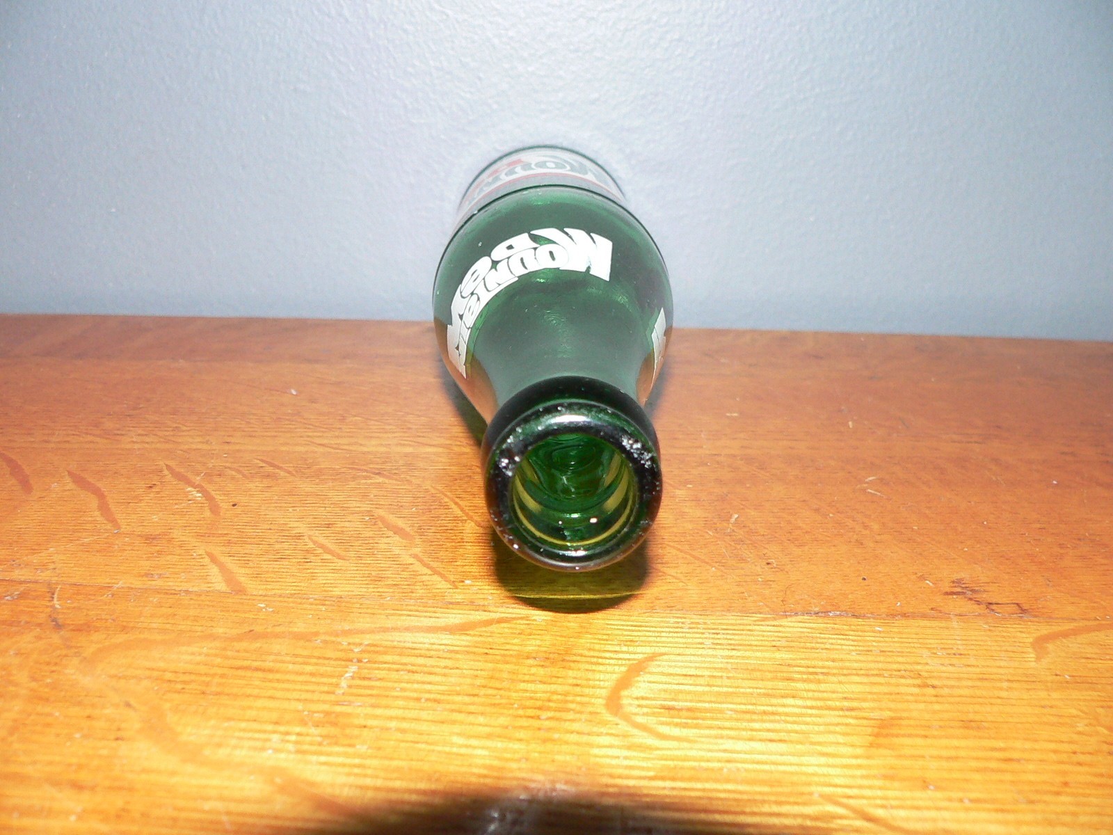 Vintage Mountain Dew Empty 10 oz Bottle with Red & White Classic Logo