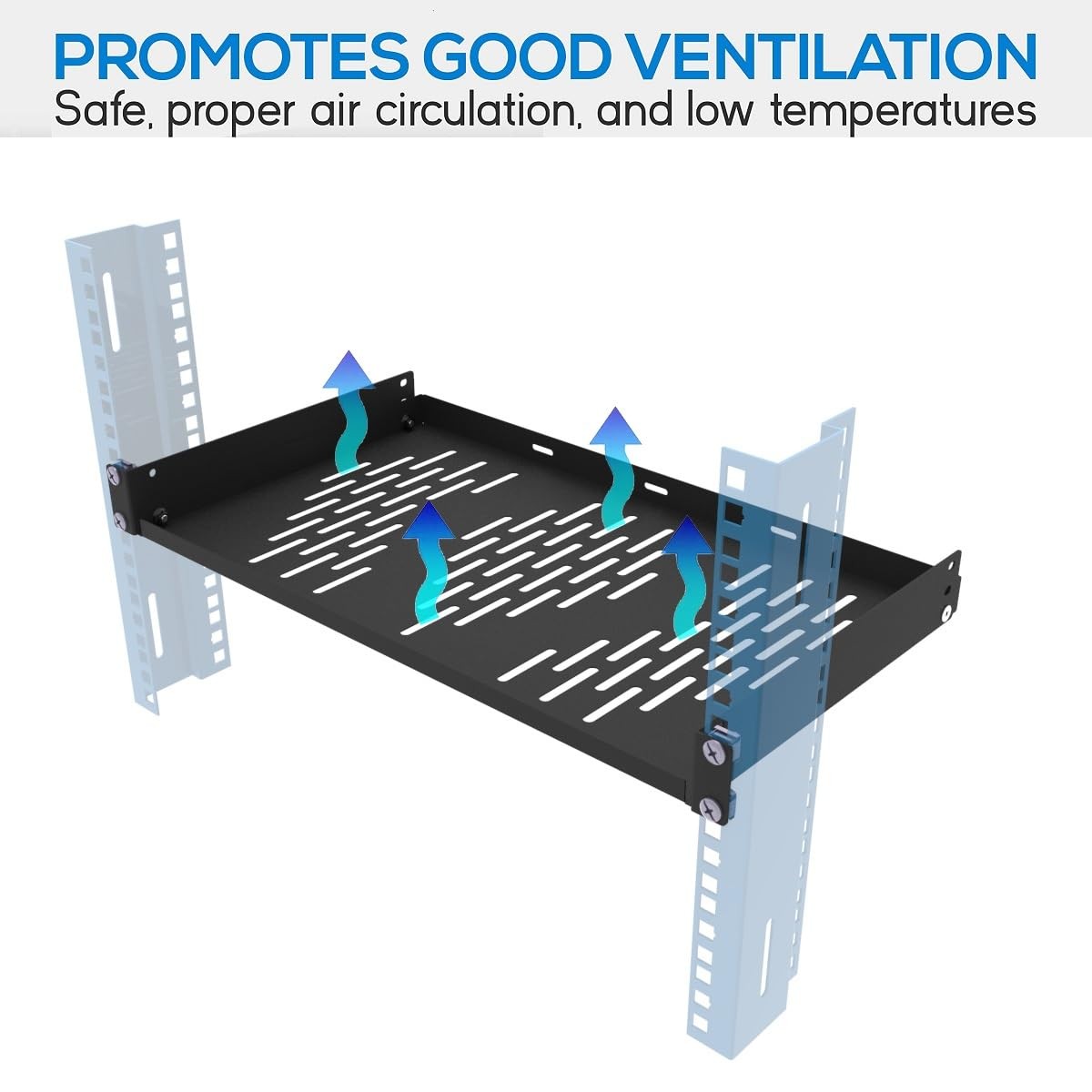 1U Server Rack Shelf, Suitable for 19" Network Equipment Racks and Cabinets, ...
