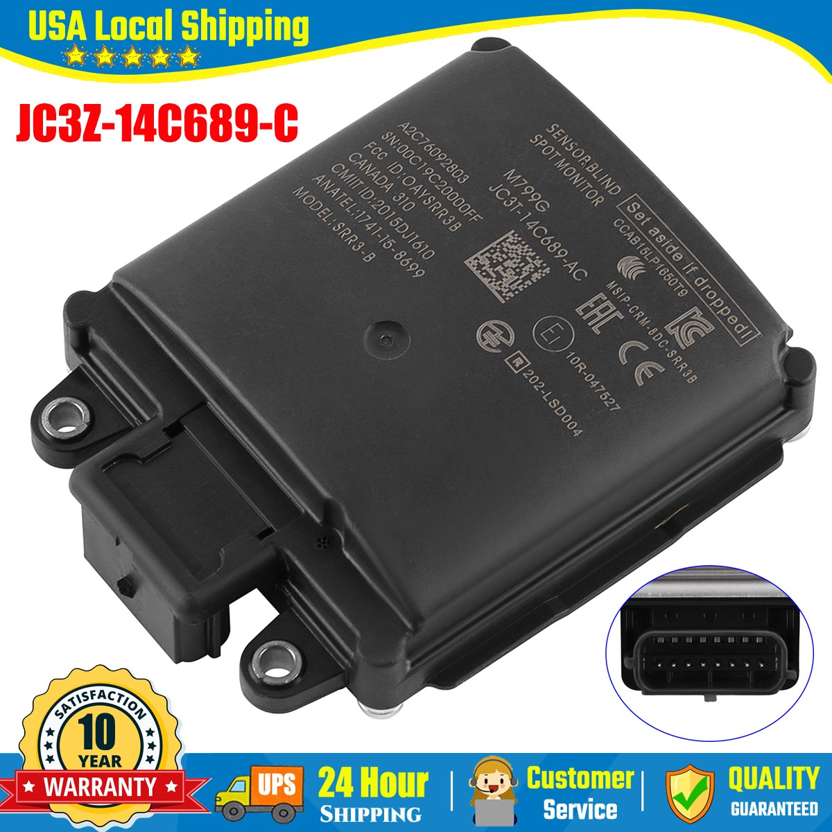 Blind Spot Radar Sensor Module Fit Ford F150 F250SD JC3T-14C689-AC JC3Z-14C689-C