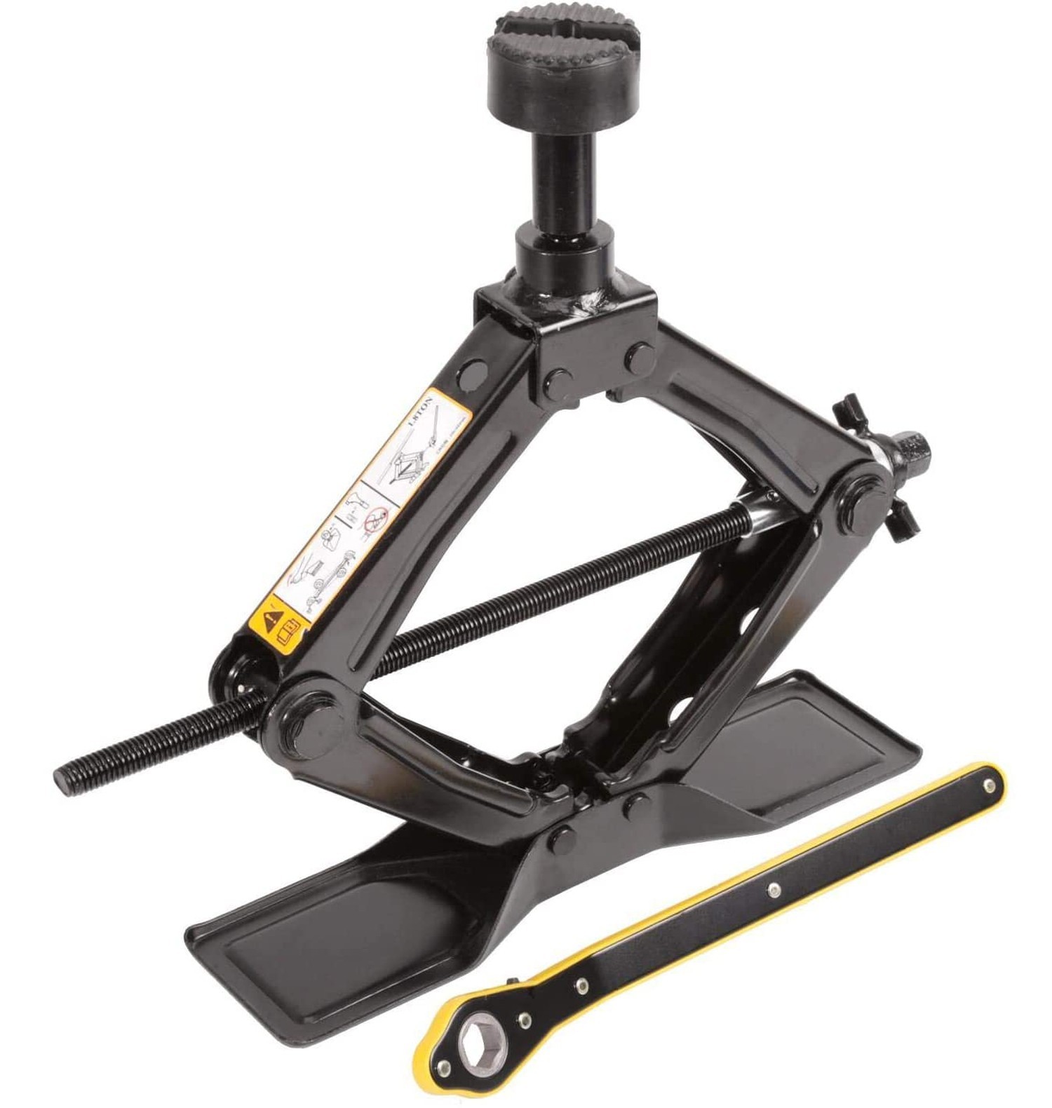 Steel Scissor Jack for Car 1.8 Ton Oversized Base, Portable, Ideal for SUV an...