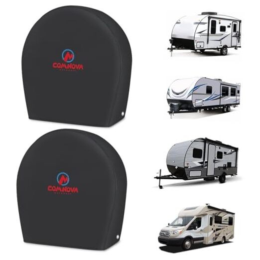 RV Tire Covers 2 Pack, Tough Tire M - Fit Tire Diameter 26"-29" Black - 2 Packs