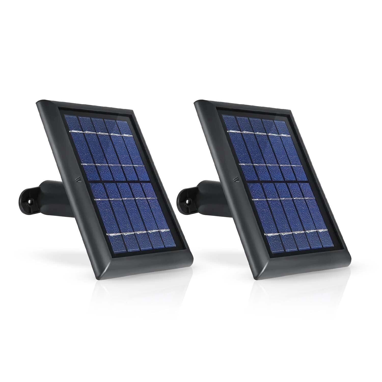 Wasserstein Solar Panel Wired Compatible Ring Spotlight Cam Plastic Black 2 Pack