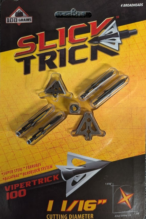 @NEW@ 4pk. Slick Trick ViperTrick 100 Broadheads 1 1/16" Cutting Diameter 4 Bld.