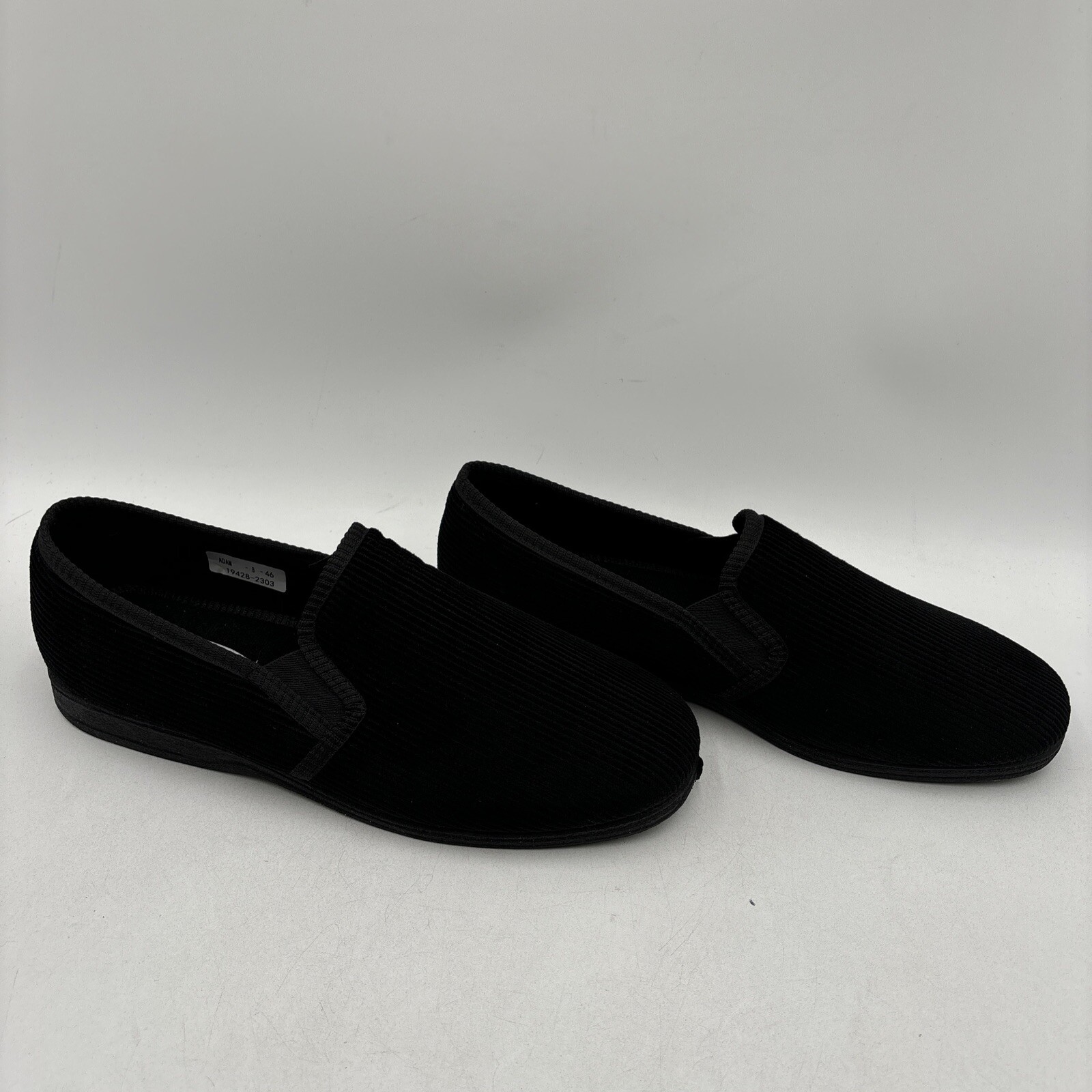 Spring Step ADAM Black Textile Round Toe Loafer Pull On Slippers, Mens Size 46