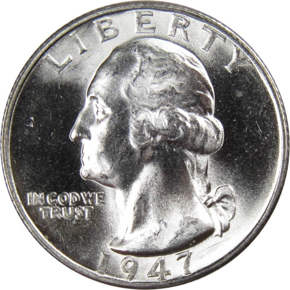 1947 S Washington Silver Quarter Uncirculated Mint State 25c Coin