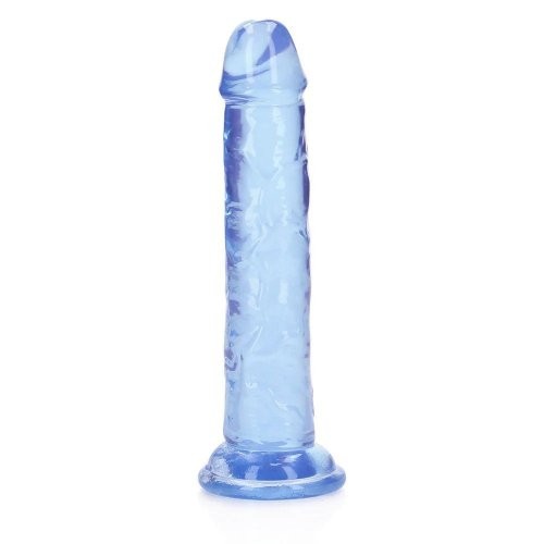 RealRock 5 Dual Realistic Dildo with Suction Cup - Crystal Clear Blue