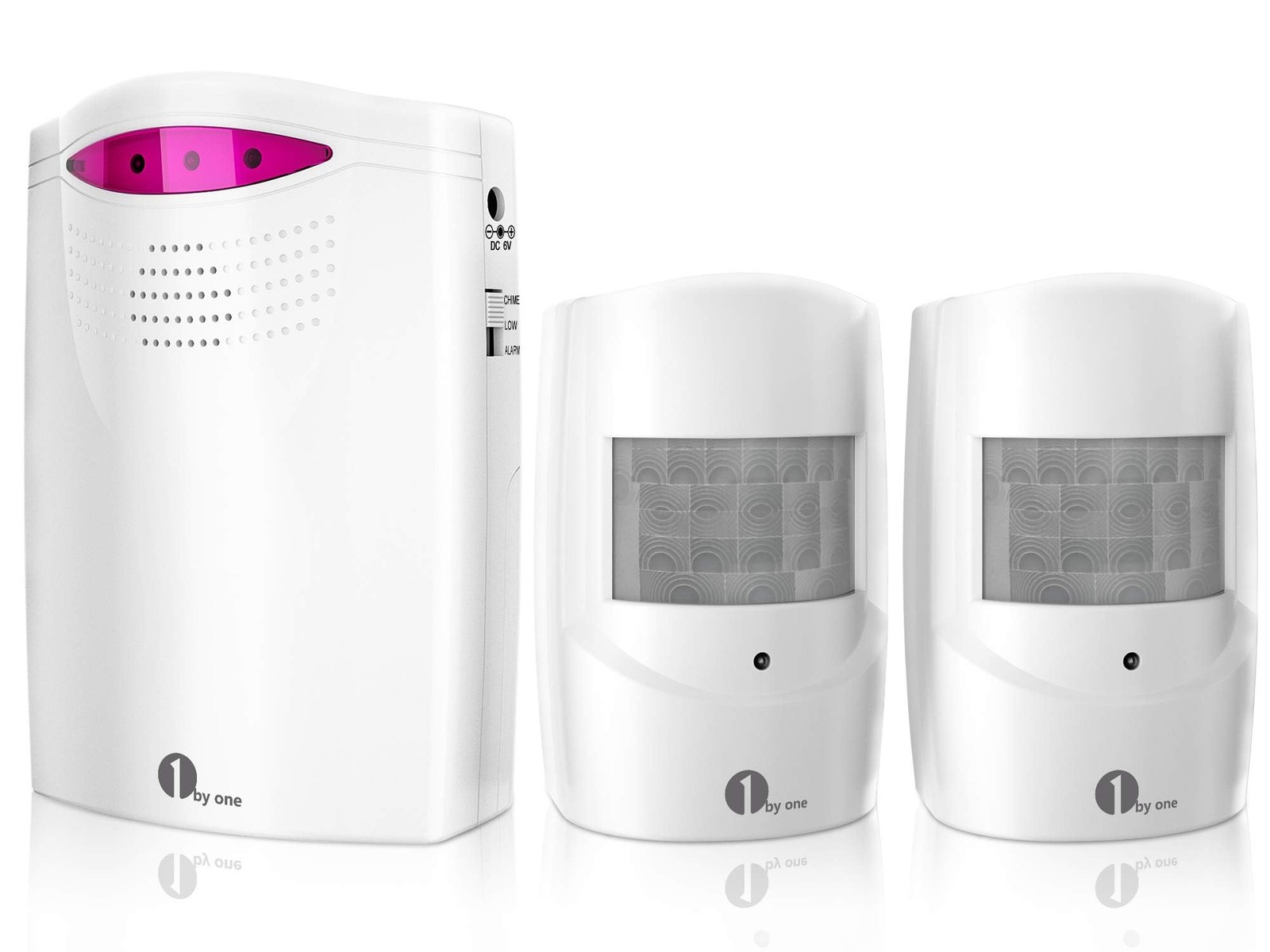 Driveway Alarm Wireless Outside, 1 BY ONE Motion Sensor White