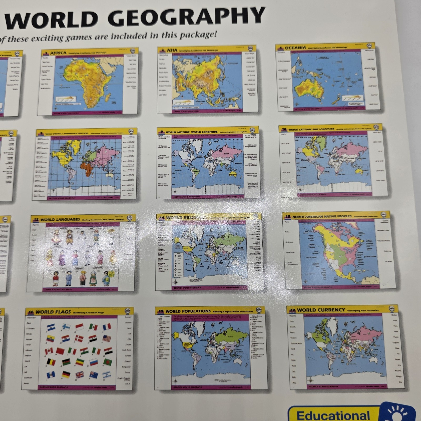 GeoSafari Card Sets 4 Jr Basic, Reading Games, Phonics, More World Geography