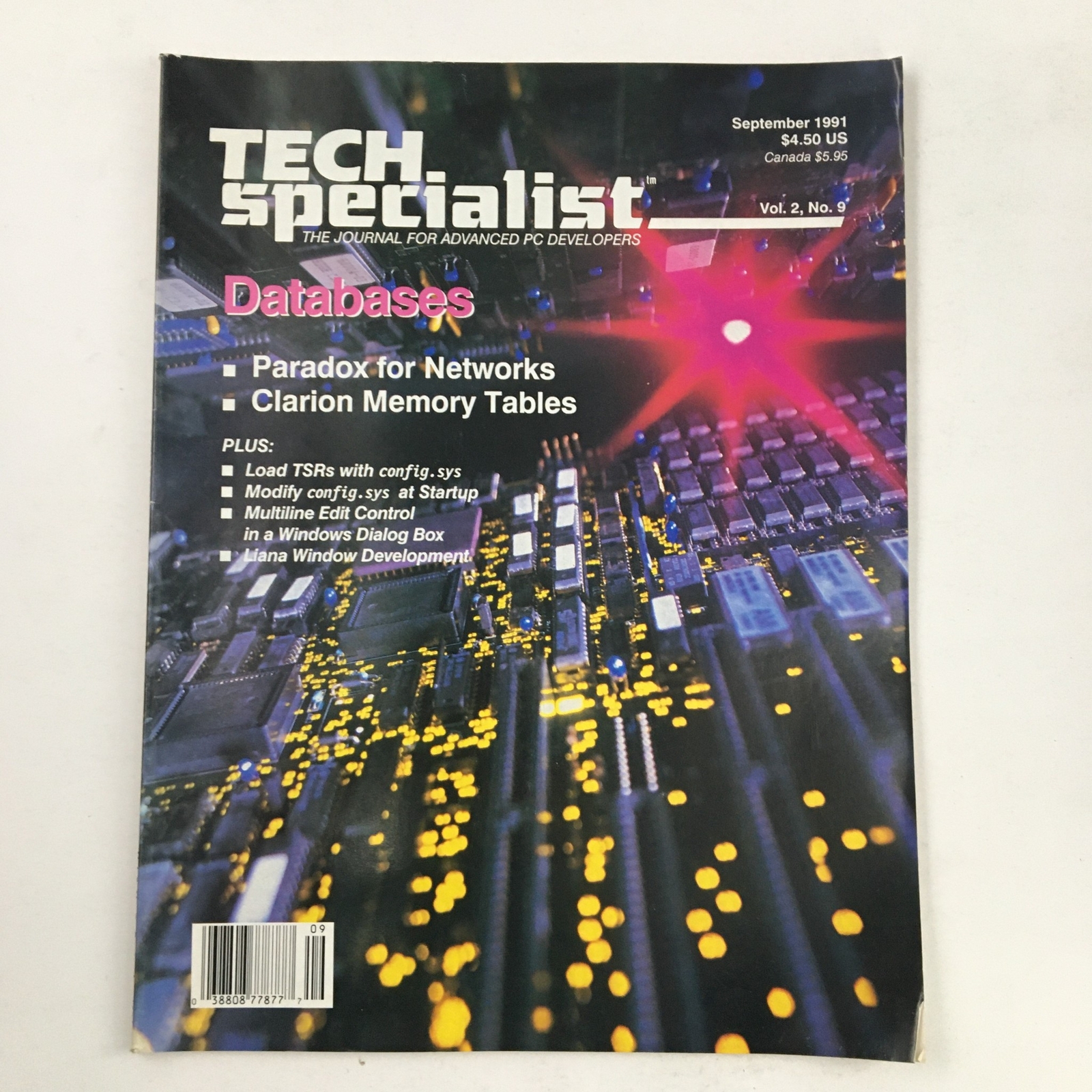 Tech Specialist Journal September 1991 Paradox For Networks Database, No Label